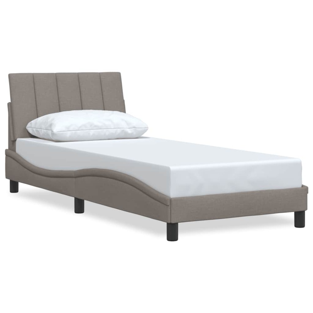 vidaXL Cadru de pat fără saltea Taupe 90x190 cm Stofa