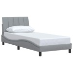 vidaXL Cadru de pat fără saltea, gri deschis, 90x200 cm, textil