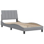 vidaXL Cadru de pat fără saltea, gri deschis, 90x200 cm, textil