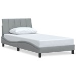 vidaXL Cadru de pat fără saltea, gri deschis, 100x200 cm, textil