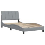 vidaXL Cadru de pat fără saltea, gri deschis, 100x200 cm, textil