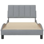 vidaXL Cadru de pat fără saltea, gri deschis, 100x200 cm, textil