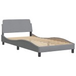 vidaXL Cadru de pat fără saltea, gri deschis, 100x200 cm, textil