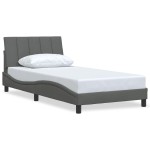 vidaXL Cadru de pat fără saltea, gri închis, 100x200 cm, textil