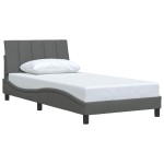 vidaXL Cadru de pat fără saltea, gri închis, 100x200 cm, textil