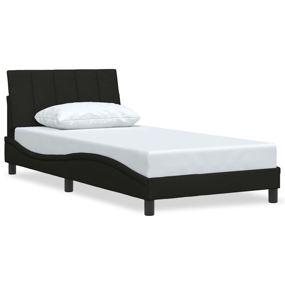 vidaXL Cadru de pat fără saltea, negru, 100x200 cm, textil