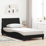 vidaXL Cadru de pat fără saltea, negru, 100x200 cm, textil vidaXL Cadru de pat fără saltea, negru, 100x200 cm, textil