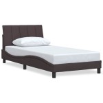 vidaXL Cadru de pat fără saltea, maro închis, 100x200 cm, textil vidaXL Cadru de pat fără saltea, maro închis, 100x200 cm, textil