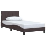 vidaXL Cadru de pat fără saltea, maro închis, 100x200 cm, textil vidaXL Cadru de pat fără saltea, maro închis, 100x200 cm, textil