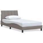vidaXL Cadru de pat fără saltea, gri taupe, 100x200 cm, textil vidaXL Cadru de pat fără saltea, gri taupe, 100x200 cm, textil
