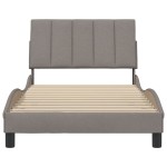 vidaXL Cadru de pat fără saltea, gri taupe, 100x200 cm, textil vidaXL Cadru de pat fără saltea, gri taupe, 100x200 cm, textil