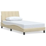 vidaXL Cadru de pat fără saltea, crem, 100x200 cm, textil