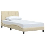 vidaXL Cadru de pat fără saltea, crem, 100x200 cm, textil