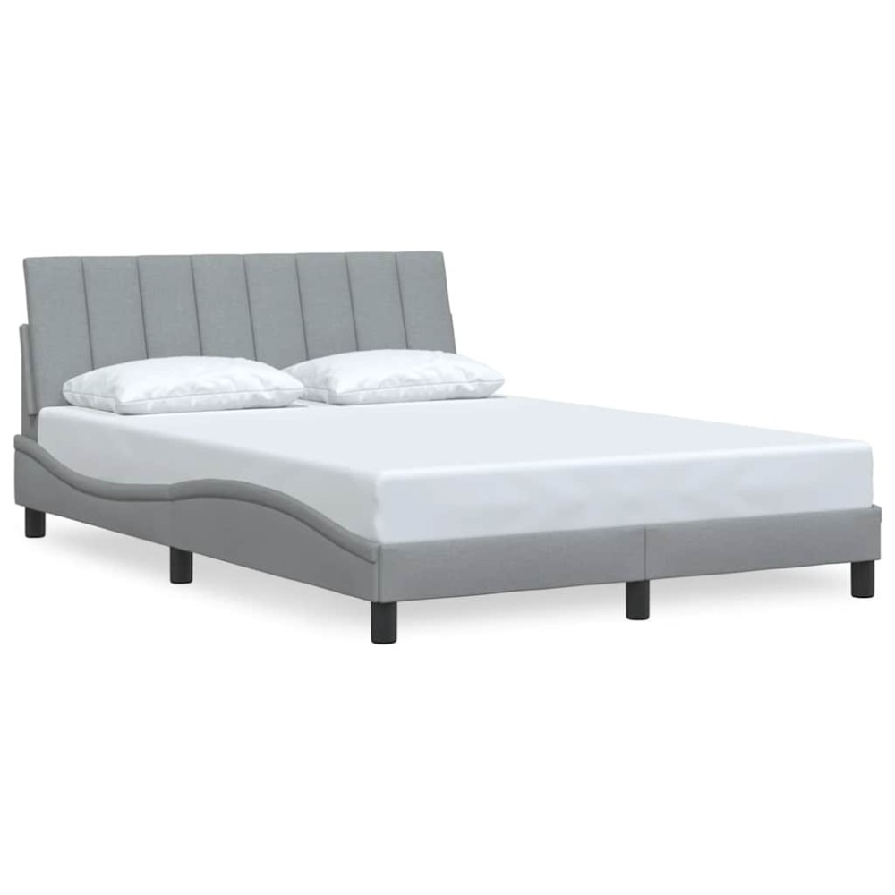 vidaXL Cadru de pat fără saltea, gri deschis, 120x200 cm, textil