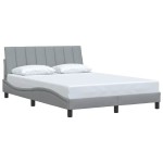 vidaXL Cadru de pat fără saltea, gri deschis, 120x200 cm, textil