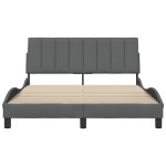 vidaXL Cadru de pat fără saltea, gri închis, 120x200 cm, textil