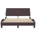 vidaXL Cadru de pat fără saltea, maro închis, 120x200 cm, textil vidaXL Cadru de pat fără saltea, maro închis, 120x200 cm, textil