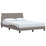 vidaXL Cadru de pat fără saltea, gri taupe, 120x200 cm, textil vidaXL Cadru de pat fără saltea, gri taupe, 120x200 cm, textil
