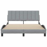 vidaXL Cadru de pat fără saltea, gri deschis, 140x190 cm, textil