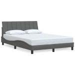 vidaXL Cadru de pat fără saltea, gri închis, 140x190 cm, textil
