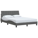 vidaXL Cadru de pat fără saltea, gri închis, 140x190 cm, textil