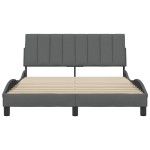 vidaXL Cadru de pat fără saltea, gri închis, 140x190 cm, textil
