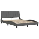 vidaXL Cadru de pat fără saltea, gri închis, 140x190 cm, textil