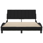 vidaXL Cadru de pat fără saltea, negru, 140x190 cm, textil
