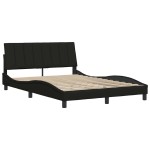vidaXL Cadru de pat fără saltea, negru, 140x190 cm, textil