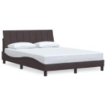 vidaXL Cadru de pat fără saltea, maro închis, 140x200 cm, textil vidaXL Cadru de pat fără saltea, maro închis, 140x200 cm, textil