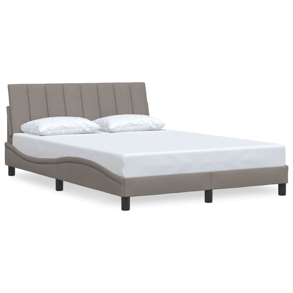 vidaXL Cadru de pat fără saltea, gri taupe, 140x190 cm, textil