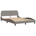 vidaXL Cadru de pat fără saltea, gri taupe, 140x190 cm, textil vidaXL Cadru de pat fără saltea, gri taupe, 140x190 cm, textil