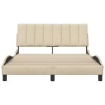 vidaXL Cadru de pat fără saltea, crem, 140x190 cm, textil