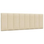 vidaXL Cadru de pat fără saltea, crem, 140x190 cm, textil