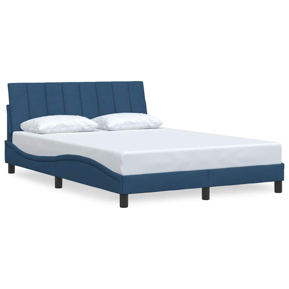 vidaXL Cadru de pat fără saltea, albastru, 140x190 cm, textil