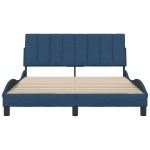 vidaXL Cadru de pat fără saltea, albastru, 140x190 cm, textil
