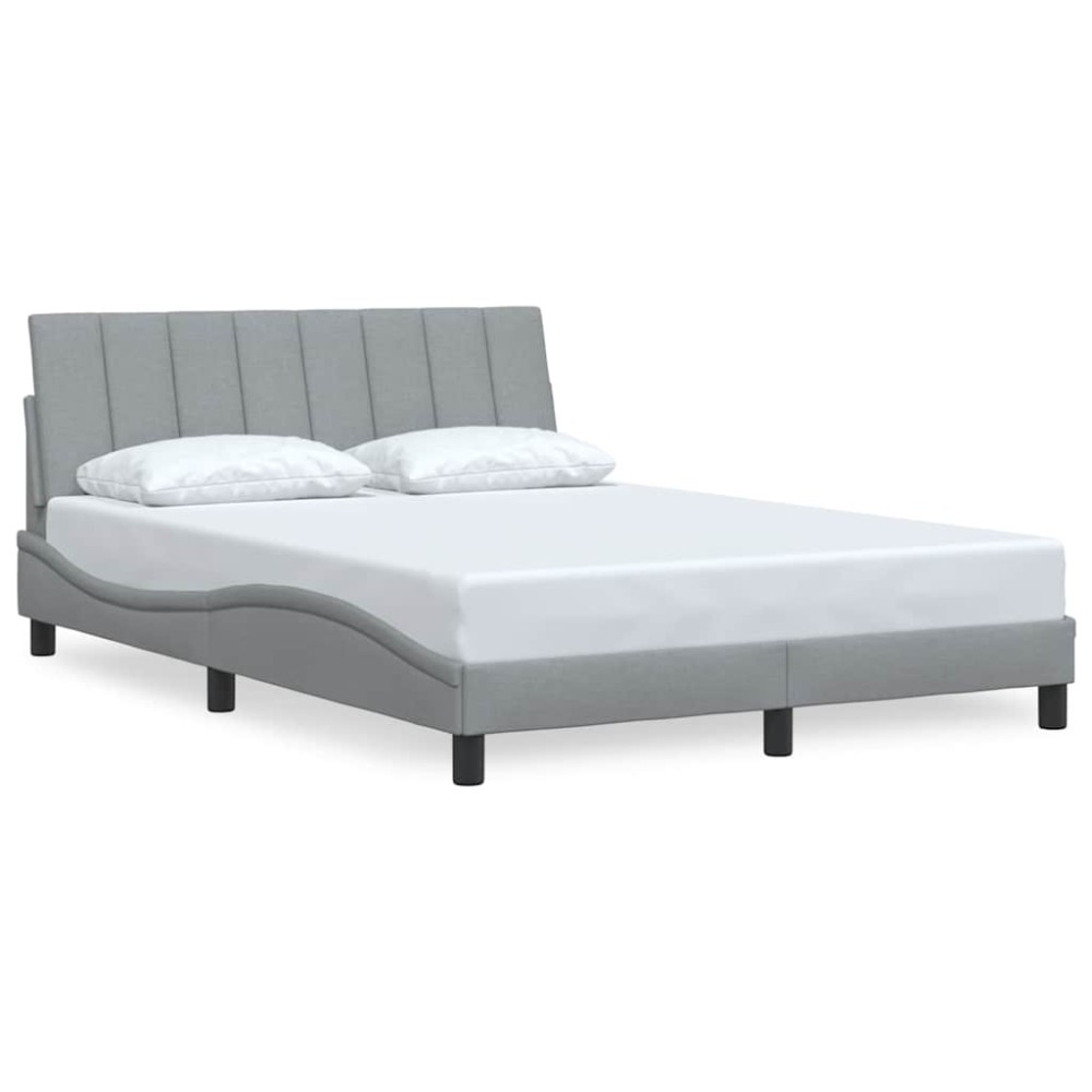 vidaXL Cadru de pat fără saltea, gri deschis, 140x200 cm, textil
