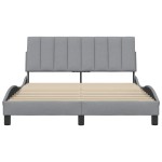 vidaXL Cadru de pat fără saltea, gri deschis, 140x200 cm, textil