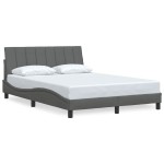 vidaXL Cadru de pat fără saltea, gri închis, 140x200 cm, textil