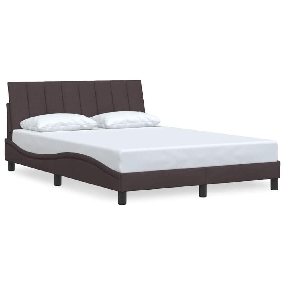 vidaXL Cadru de pat fără saltea, maro închis, 140x200 cm, textil