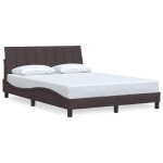 vidaXL Cadru de pat fără saltea, maro închis, 140x200 cm, textil vidaXL Cadru de pat fără saltea, maro închis, 140x200 cm, textil