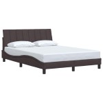 vidaXL Cadru de pat fără saltea, maro închis, 140x200 cm, textil vidaXL Cadru de pat fără saltea, maro închis, 140x200 cm, textil