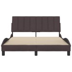 vidaXL Cadru de pat fără saltea, maro închis, 140x200 cm, textil vidaXL Cadru de pat fără saltea, maro închis, 140x200 cm, textil