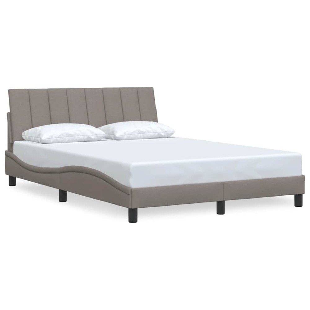 vidaXL Cadru de pat fără saltea, gri taupe, 140x200 cm, textil