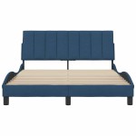 vidaXL Cadru de pat fără saltea, albastru, 140x200 cm, textil