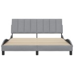 vidaXL Cadru de pat fără saltea, gri deschis, 160x200 cm, textil