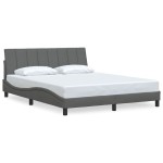 vidaXL Cadru de pat fără saltea, gri închis, 160x200 cm, textil