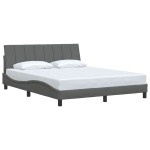 vidaXL Cadru de pat fără saltea, gri închis, 160x200 cm, textil