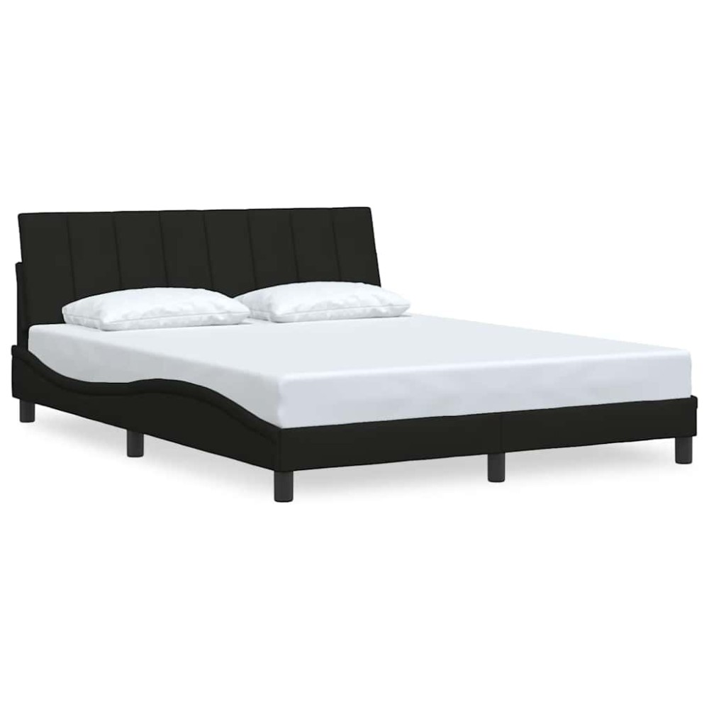 vidaXL Cadru de pat fără saltea, negru, 160x200 cm, textil