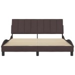 vidaXL Cadru de pat fără saltea, maro închis, 160x200 cm, textil vidaXL Cadru de pat fără saltea, maro închis, 160x200 cm, textil